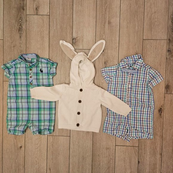 Gymboree and Andy & Evan Other - Gymboree - Andy & Evan - 3-6 M - Baby Boy - Summer Easter - Rompers - Sweater